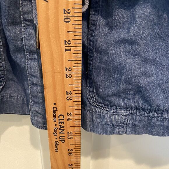 Indigo Rein Vest Women's Medium M Blue Hoodie Chambray‎ Drawstring Y2K Style - Picture 10 of 13